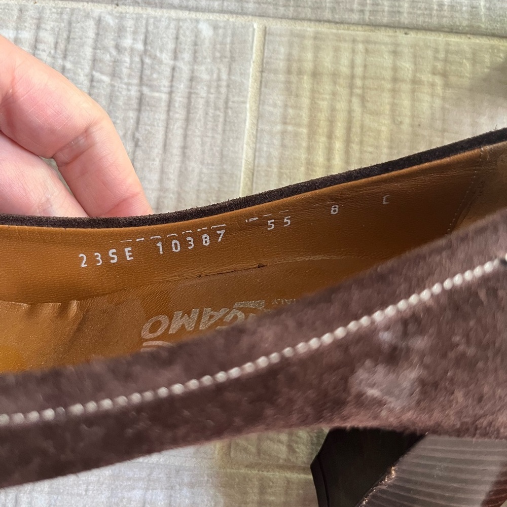 FERRAGAMO Suede Shoes Loafers Heels - Picture 7 of 9